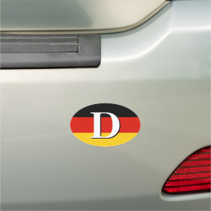 German flag of Germany magnetic oval car decal