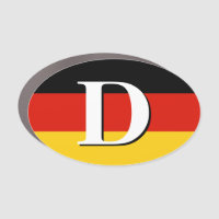 German flag of Germany magnetic oval car decal