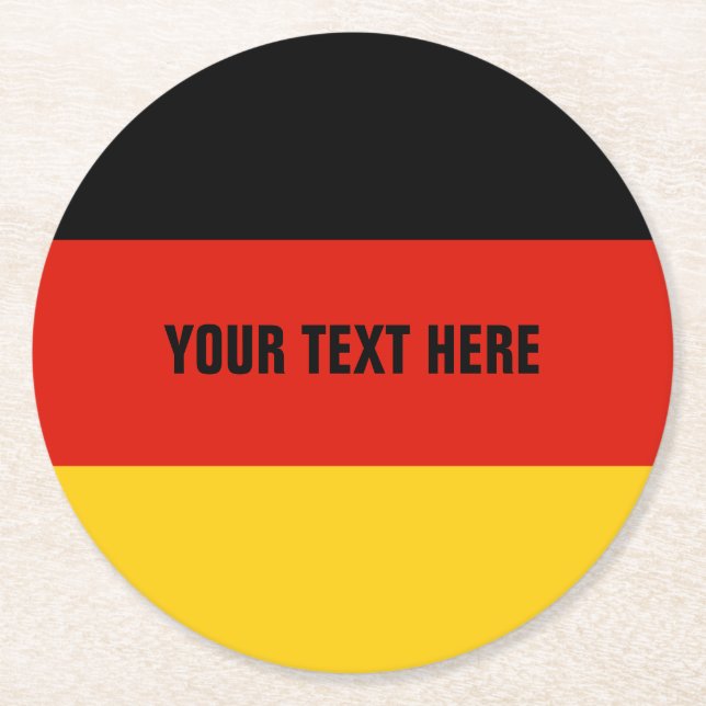German flag of Germany paper drink coasters (Front)