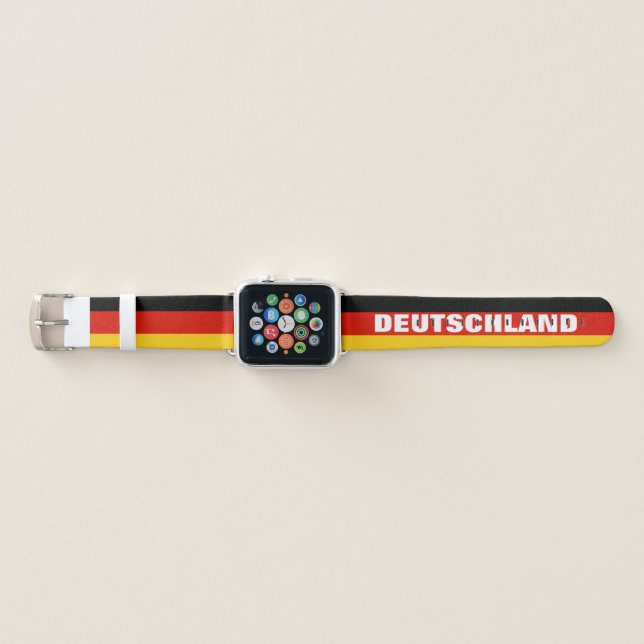 German flag of Germany personalized 1 2 3 Apple Watch Band (Front)