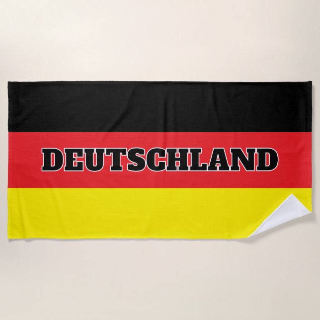 German flag of Germany personalized big Beach Towel (Front)