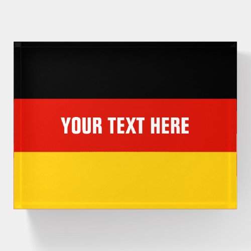 German flag of Germany personalized paperweight