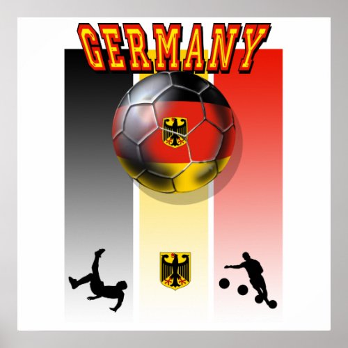 German flag of Germany soccer ball bicycle kick Poster