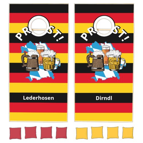 GERMAN FLAG Oktoberfest PROST Cartoon Beers Bayern Cornhole Set