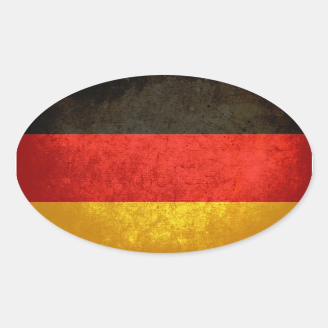 German Flag Oval Sticker (Front)