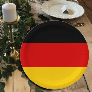 German Flag plates, party, sports, Germany Paper Plates