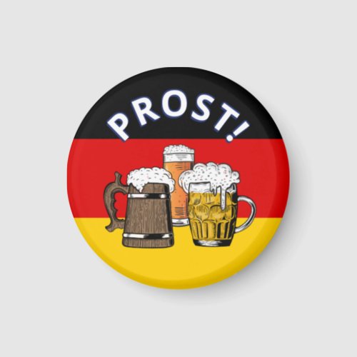 GERMAN FLAG Prost Cartoon Cheers Beers Magnet