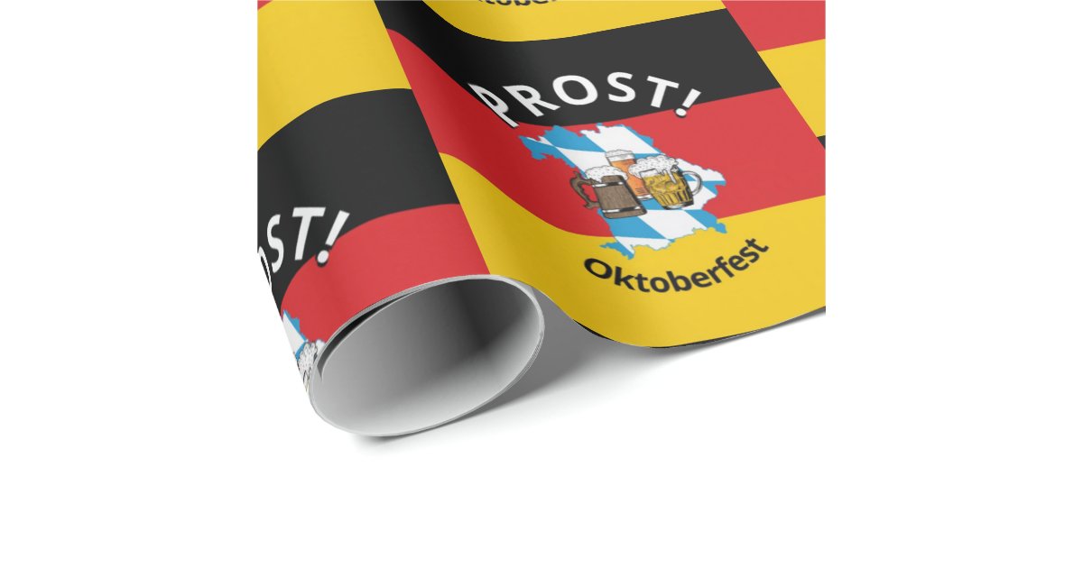 German Flag Prost OKTOBERFEST Wrapping Paper Zazzle