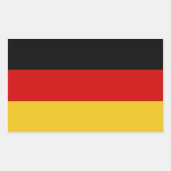 German Flag Rectangular Sticker by HappyPlanetShop at Zazzle
