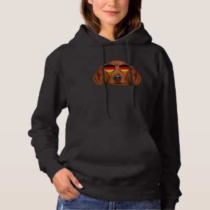 German Flag Redbone Coonhound Dog Germany Pocket Hoodie