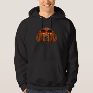 German Flag Redbone Coonhound Dog Germany Pocket Hoodie