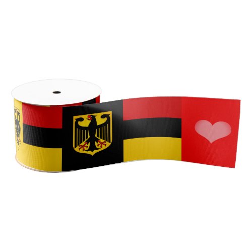 German Flag Ribbon Eagle Heart Germany Grosgrain Ribbon