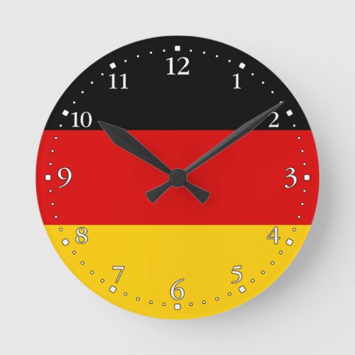 German Flag Round Clock
