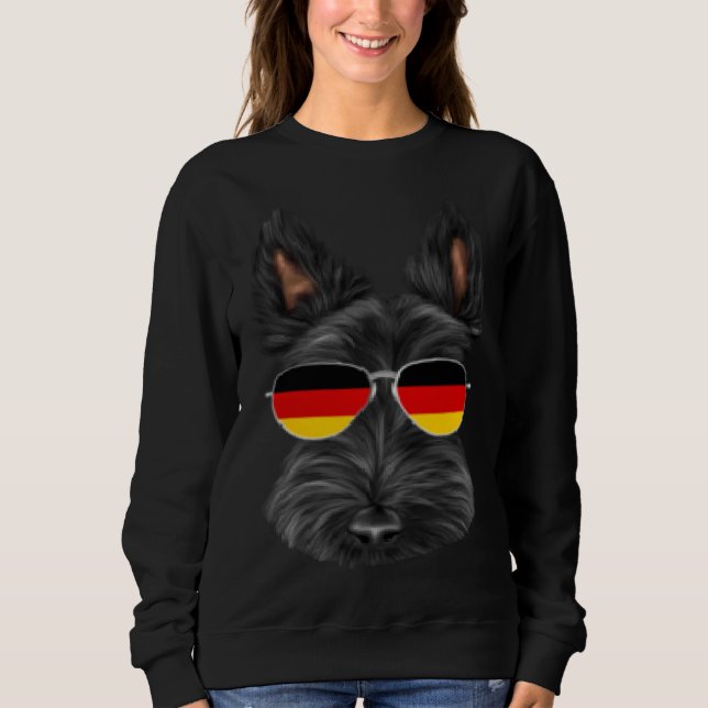 German Flag Scottish Terrier Dog Germany Pocket Sweatshirt (Front)