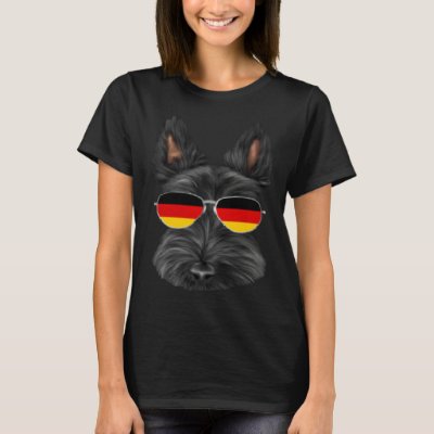 German Flag Scottish Terrier Dog Germany Pocket T-Shirt