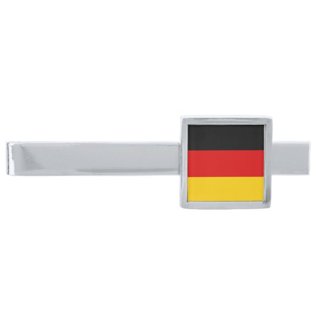 German Flag Silver Finish Tie Bar (Front)