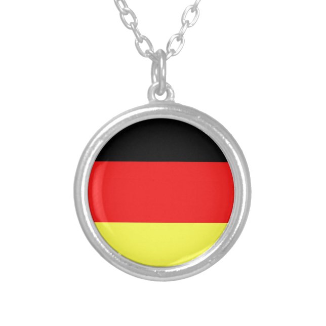 German Flag Silver Plated Necklace (Front)