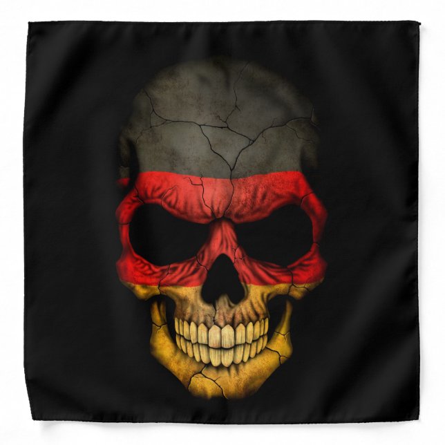 German Flag Skull on Black Bandana (Front)