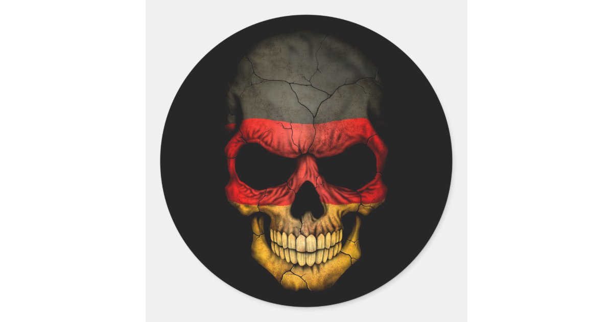 PIRATE SKULL Design With Germany German Flag car sticker decal 110x85mm