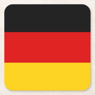 German Flag Square Paper Coaster
