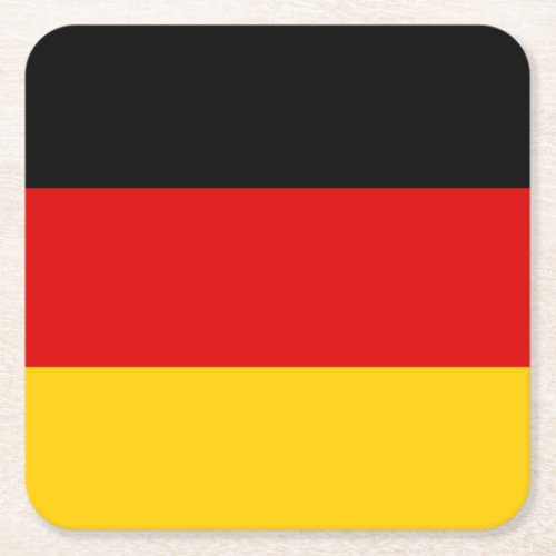 German Flag Square Paper Coaster