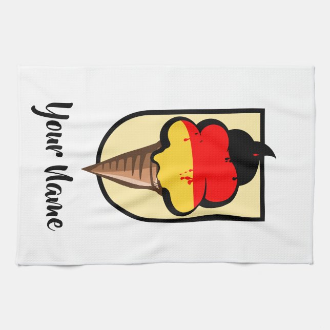 German flag summer ice cream Deutschland Kitchen Towel (Horizontal)