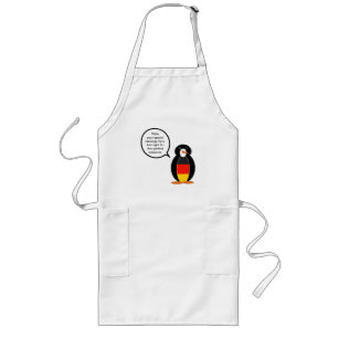 German Flag Talking Ms. Penguin Long Apron