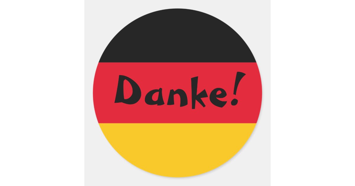 German Flag Thank You Danke Classic Round Sticker Zazzle Com