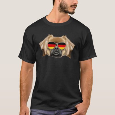 German Flag Tibetan Spaniel Dog Germany Pocket T-Shirt