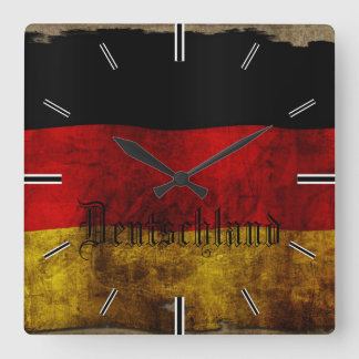 German Flag - Vintage... Square Wall Clock