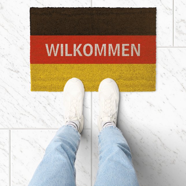 German flag welcome coir doormat design fiber doormat (Insitu)