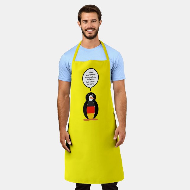 German Flag Wildlife Penguin Personalized Gift Apron (Worn)