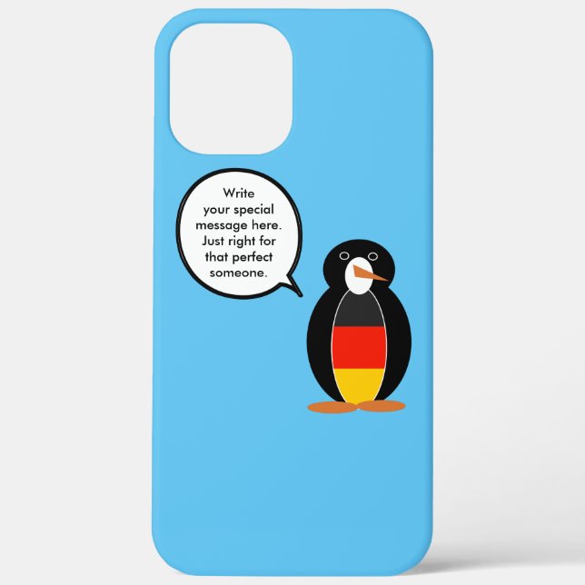 German Flag Wildlife Penguin Personalized Gift Case-Mate iPhone Case (Back)