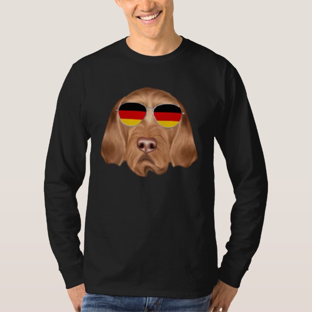 German Flag Wirehaired Vizsla Dog Germany Pocket T-Shirt (Front)