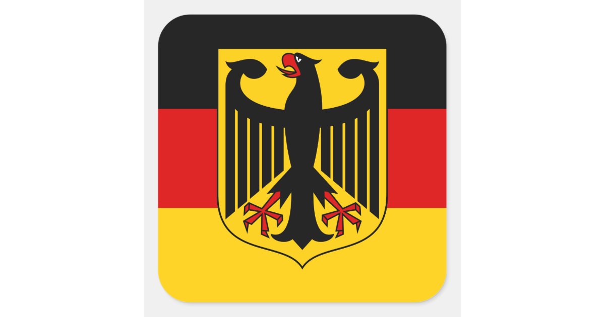 Sticker Flag of Germany with coat