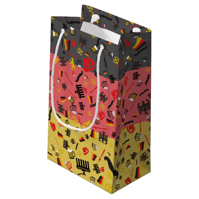 German flag with cultural items small gift bag (Back Angled)