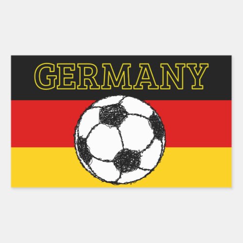 German Flag with Football Rectangular Sticker