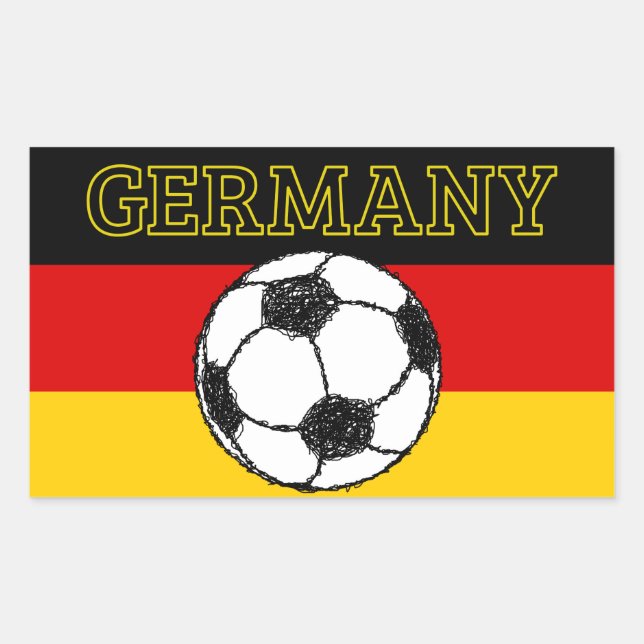German Flag with Football Rectangular Sticker (Front)