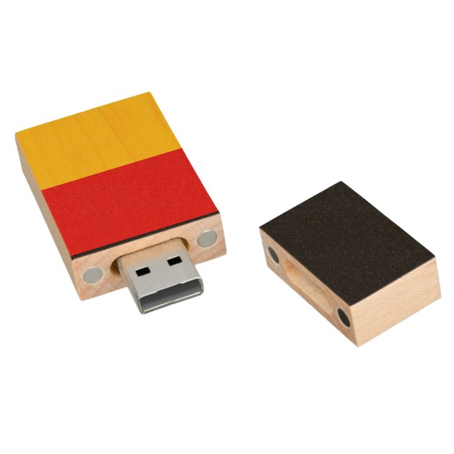 German flag wood flash drive (Angled)