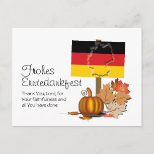 German FROHES ERNTEDANKFEST Thanksgiving Postcard