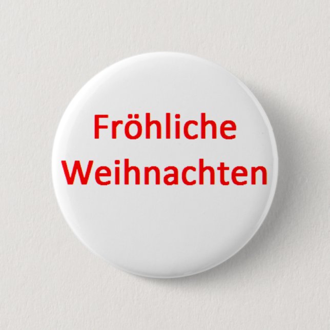 german frohliche weihnachten button (Front)