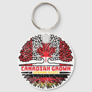 German Germany Canadian Canada Tree Roots Flag Keychain