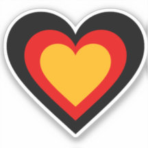 German / Germany Flag Heart Sticker