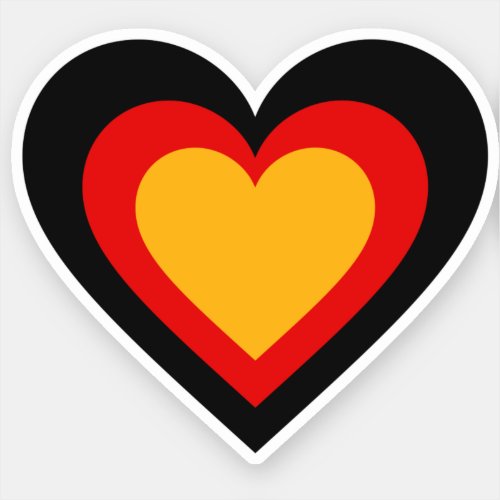German  Germany Flag Heart Sticker
