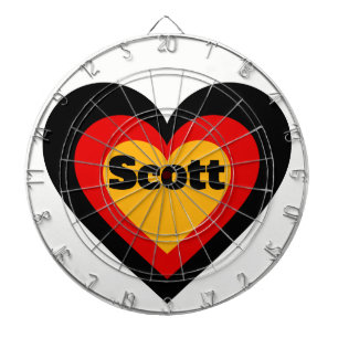 German Germany Heart Flag Dart Board