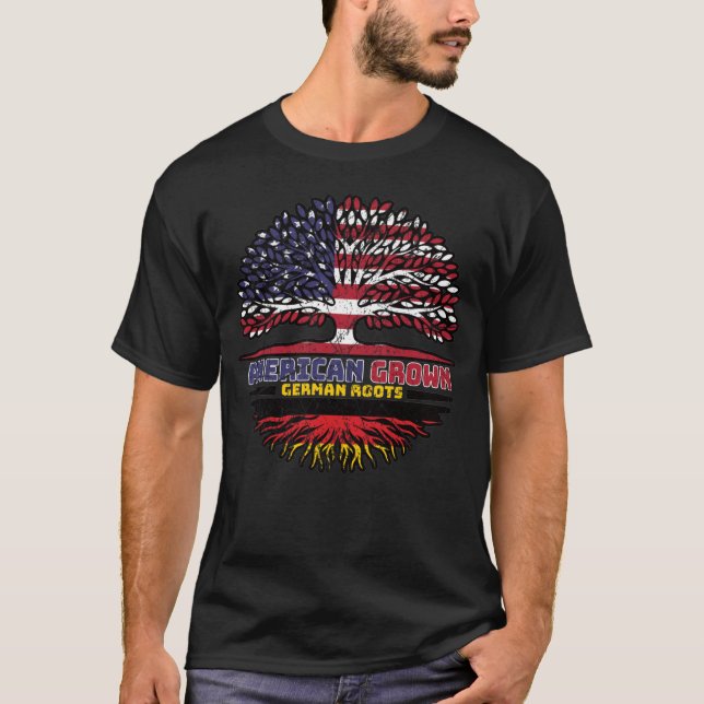 German Germany US American UUSA United States Tree T-Shirt (Front)