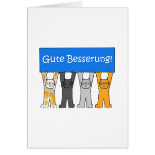German Get Well Soon Cartoon Cats Cards