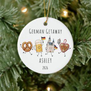 German Getaway Personalized Travel Ceramic Ornament