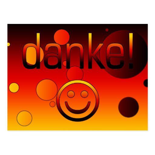 German Gifts : Thank You / Danke + Smiley Face Postcard | Zazzle