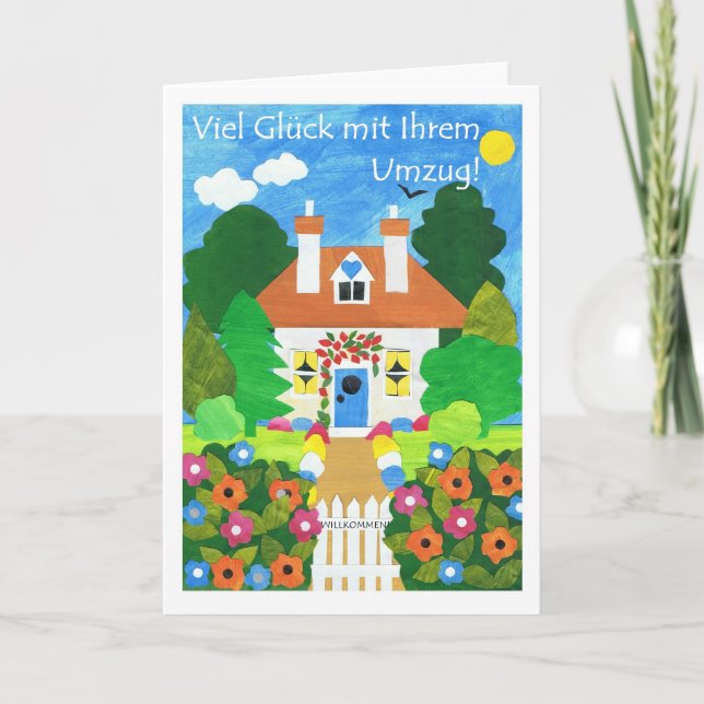 German Good Luck with Your Move Greeting Card (Front)